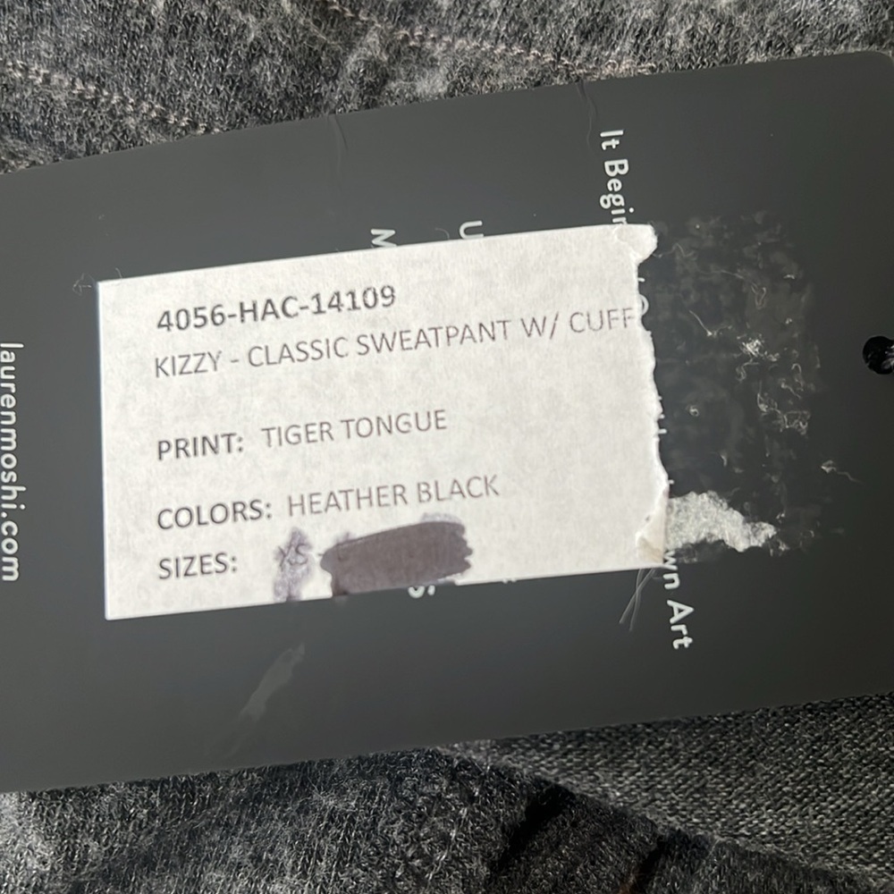 NWT Lauren Moshi Kizzy Tiger Tongue Crop sweatpants XS - Picture 7 of 12